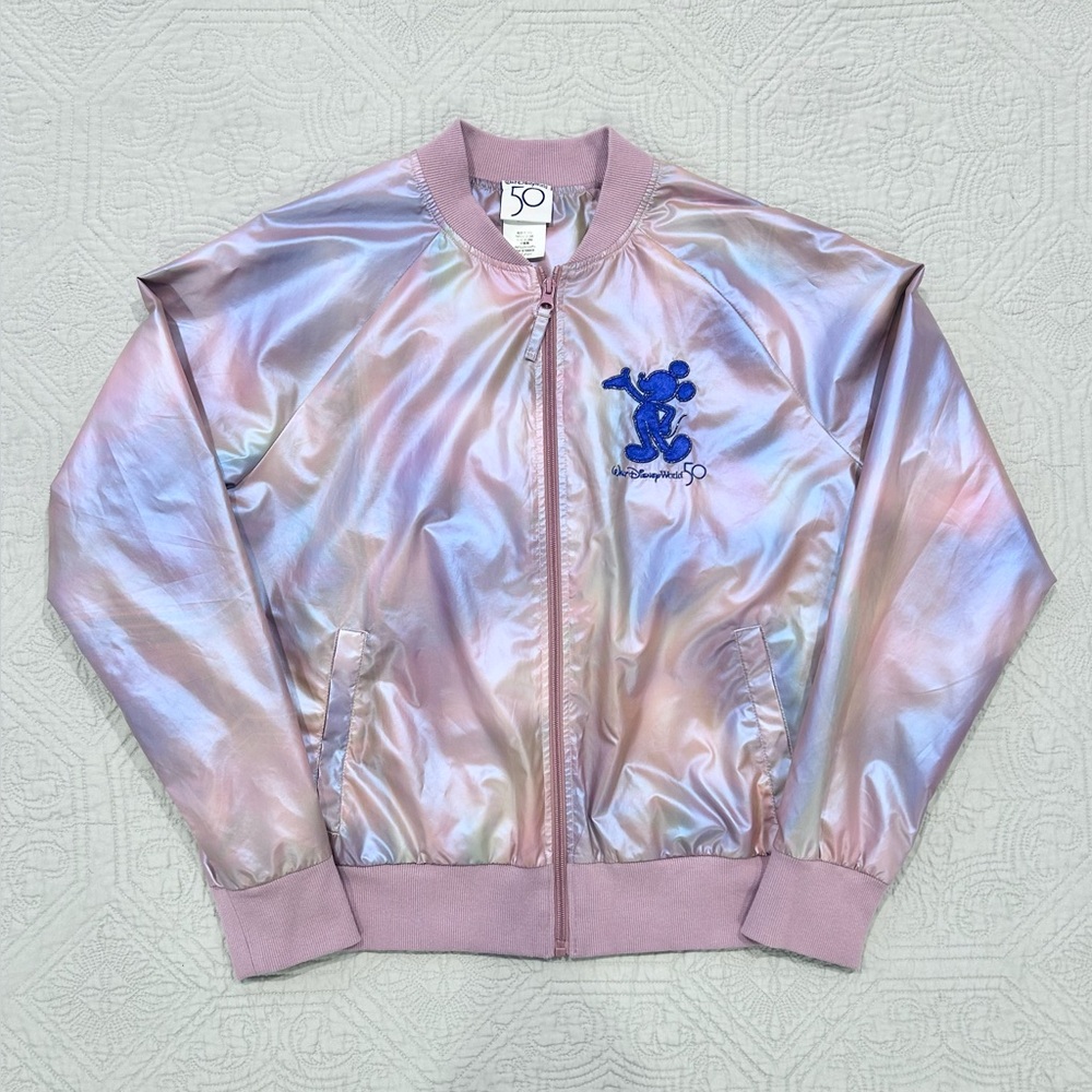 Walt Disney World 50th Anniversary Iridescent Bomber Jacket Women’s Size Large